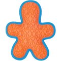 All Kind Toss & Play No Squeak Gingerbread Man Dog Toy, Orange Body/Blue Trim