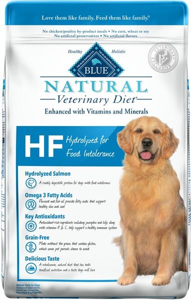 Blue Buffalo Natural Veterinary Diet HF Hydrolyzed for Food Intolerance Grain-Free Dry Dog Food, 22-lb bag slide 1 of 11