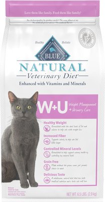 Blue Buffalo Natural Veterinary Diet W+U Weight Management + Urinary Care Grain-Free Dry Cat Food, slide 1 of 1