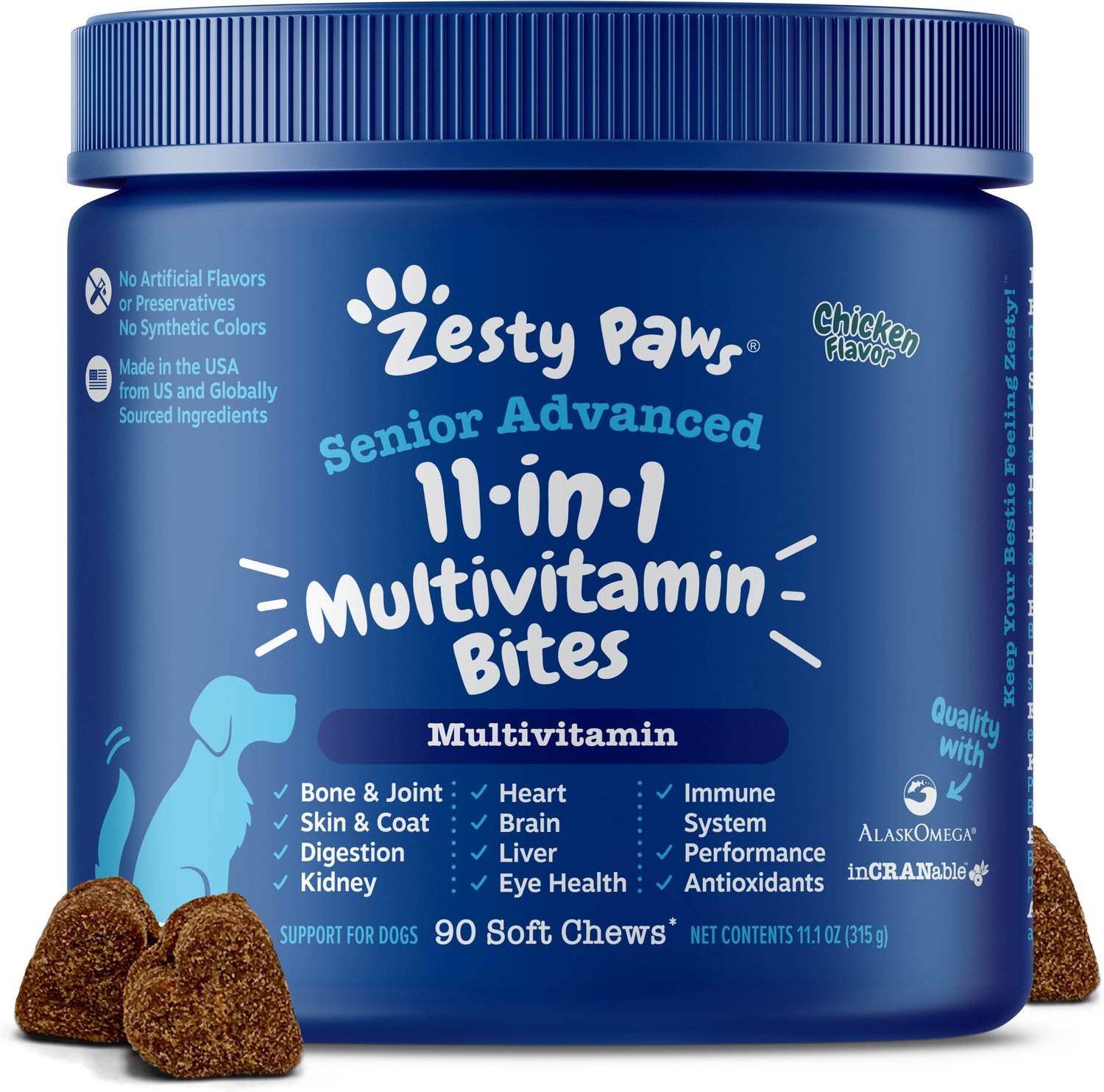 zesty paws senior advanced multivitamin for dogs