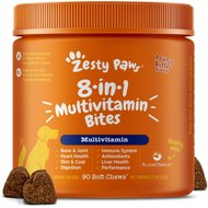 Zesty Paws 8-in-1 Bites Peanut Butter Flavored Soft Chews Multivitamin for Dogs