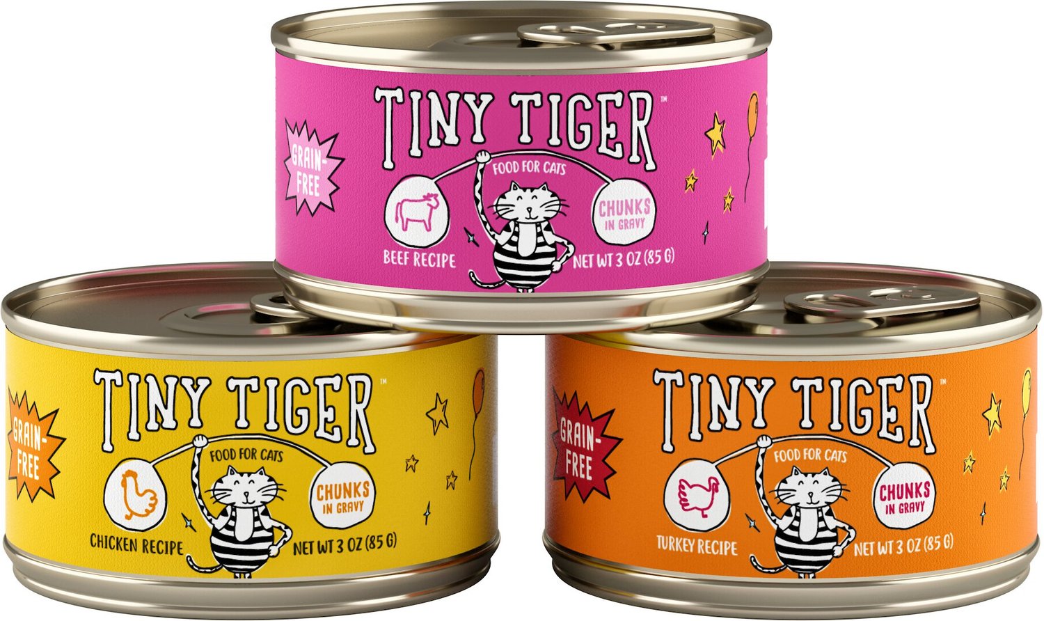 Tiny Tiger Chunks in Gravy Beef & Poultry Recipes Variety Pack