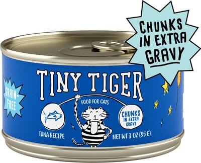 Tiny Tiger Chunks in EXTRA Gravy Tuna Recipe Grain-Free Canned Cat Food, slide 1 of 1