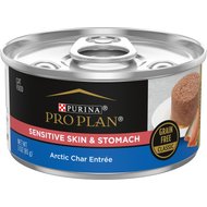 Purina Pro Plan Focus Sensitive Skin & Stomach Classic Arctic Char Grain-Free Entree Canned Cat Food, 3-oz, case of 24