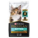 Purina Pro Plan Kitten Shredded Blend Chicken & Rice Formula Dry Cat Food, 12-lb bag