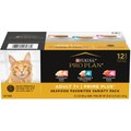 Purina Pro Plan Senior Adult 7+ Seafood Favorites Pate Variety Pack Canned Cat Food