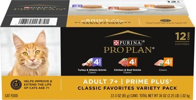 Purina Pro Plan Senior Adult 7+ Poultry & Beef Favorites Pate Variety Pack Canned Cat Food, slide 1 of 1
