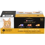 Purina Pro Plan Senior Adult 7+ Poultry & Beef Favorites Pate Variety Pack Canned Cat Food