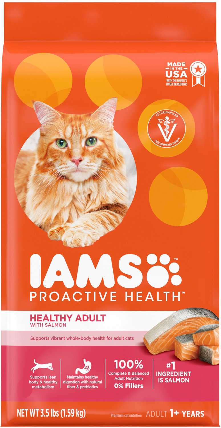 IAMS ProActive Health Salmon Recipe Adult Dry Cat Food, 3.5lb bag