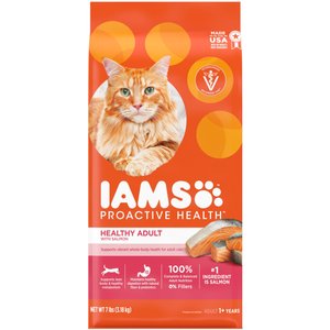 Iams ProActive Health Salmon Recipe Adult Dry Cat Food, 7-lb bag