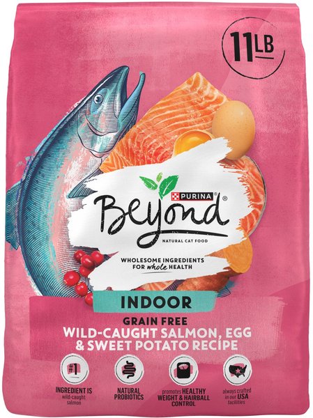 Purina Beyond Simply Indoor Wild-Caught Salmon, Egg & Sweet Potato Recipe Grain-Free Dry Cat Food, 11-lb bag slide 1 of 10