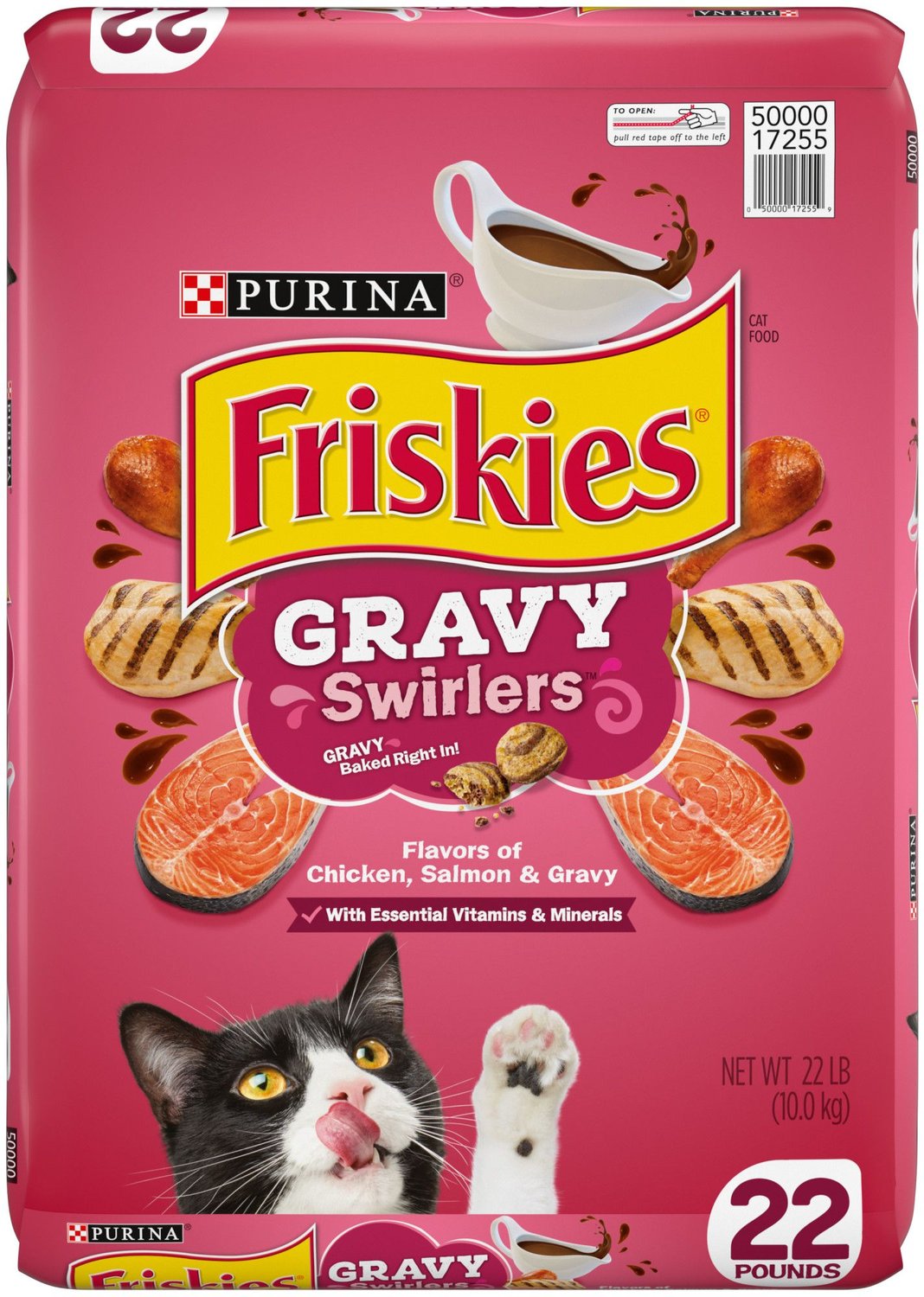 FRISKIES Gravy Swirlers Chicken and Salmon Flavor Dry Cat Food, 22lb