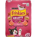 Friskies Gravy Swirlers Chicken and Salmon Flavor Dry Cat Food, 22-lb bag