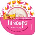 Friskies Lil' Soups with Sockeye Salmon in a Velvety Chicken Broth Lickable Cat Treats, 1.2-oz cup, case of 8