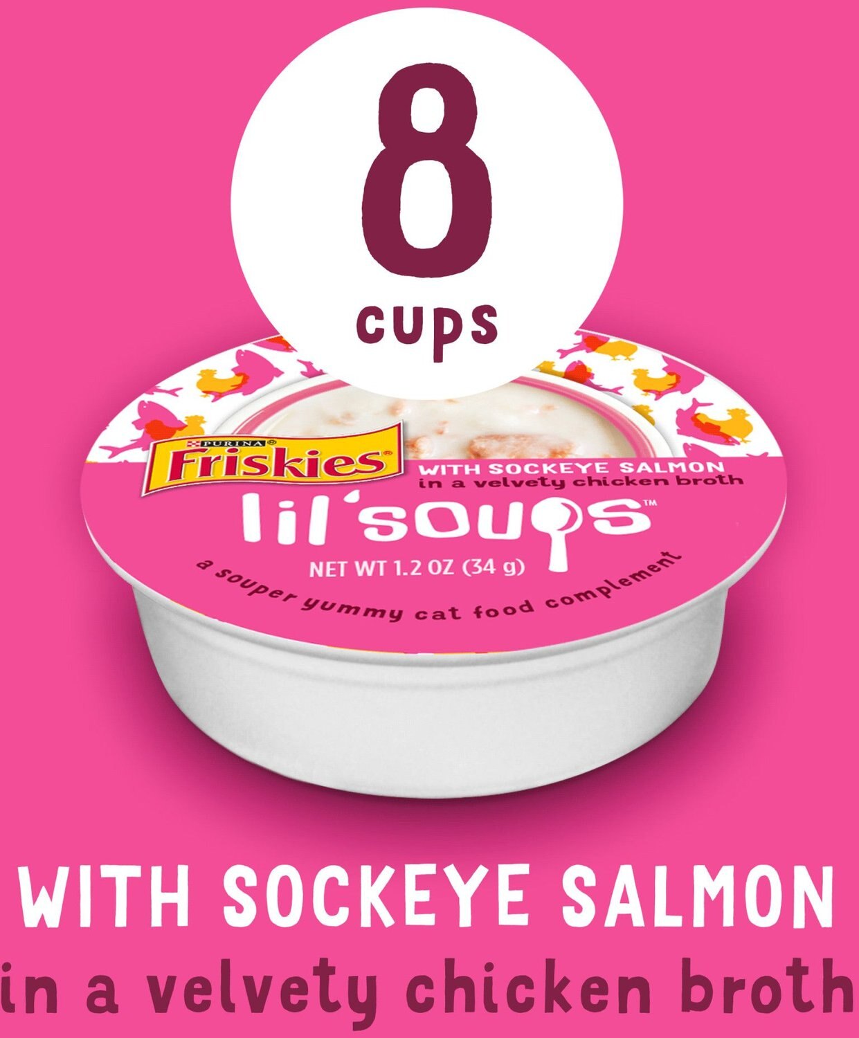 FRISKIES Lil' Soups with Sockeye Salmon in a Velvety Chicken Broth