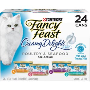 Fancy Feast Creamy Delights Variety Pack Canned Cat Food, 3-oz, case of 24