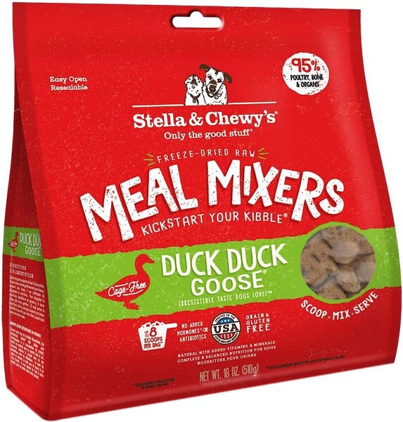 Stella & Chewy's Duck Duck Goose Meal Mixers Freeze-Dried Raw Dog Food Topper, 18-oz bag slide 1 of 9