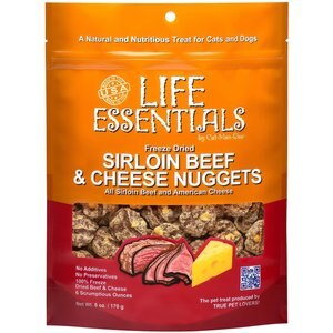 Life Essentials Sirloin Beef & Cheese Nuggets Freeze-Dried Cat & Dog Treats, 6-oz bag