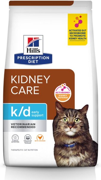 Hill's Prescription Diet k/d Kidney Care Early Support with Chicken Dry Cat Food, 4-lb bag slide 1 of 10