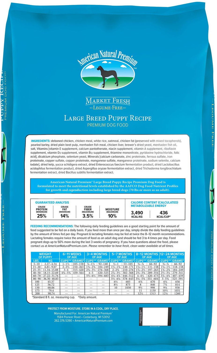 American Natural Premium Large Breed Puppy Dry Dog Food, 12lb bag