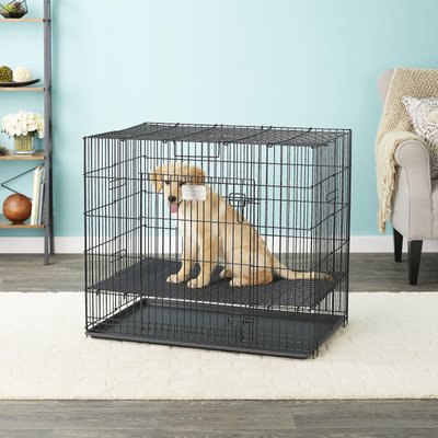 MidWest Double Door Collapsible Wire Puppy Crate with Floor Grid, slide 1 of 1