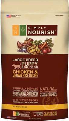 Simply Nourish Chicken & Brown Rice Recipe Large Breed Puppy Dry Dog Food, slide 1 of 1