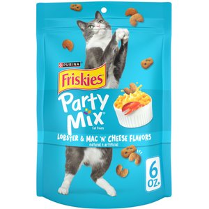 Friskies Party Mix Tender Crunchy Lobster Mac N' Cheese Cat Treats, 6-oz bag