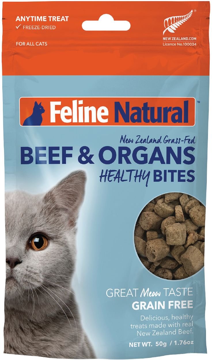 Feline Natural Beef Healthy Bites GrainFree FreezeDried Cat Treats, 1