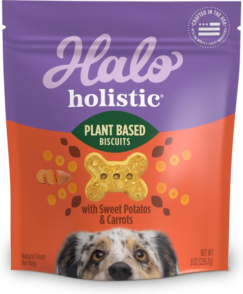 Halo Healthsome Garden of Vegan Sweet Potato, Carrot & Quinoa Cookie Dog Treats, 8-oz bag slide 1 of 10