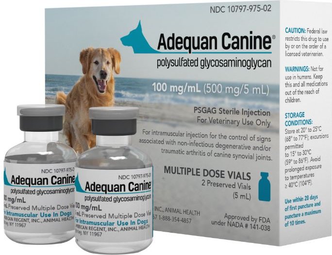 ADEQUAN Canine Injectable for Dogs, 100 mg/mL, 5mL, pack of 2