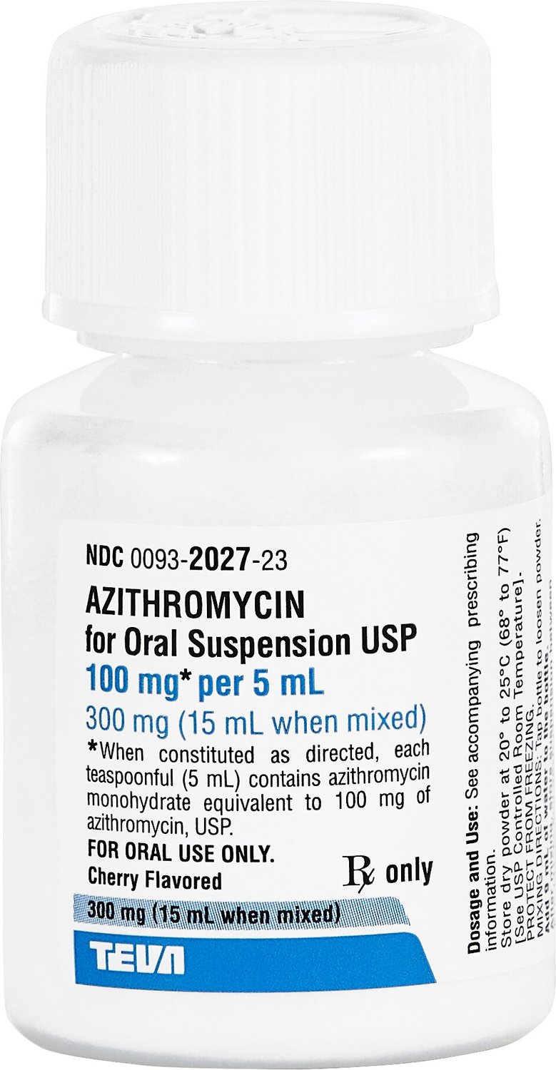 AZITHROMYCIN (Generic) Flavored for Oral Suspension, 100 mg/5 mL, 15mL