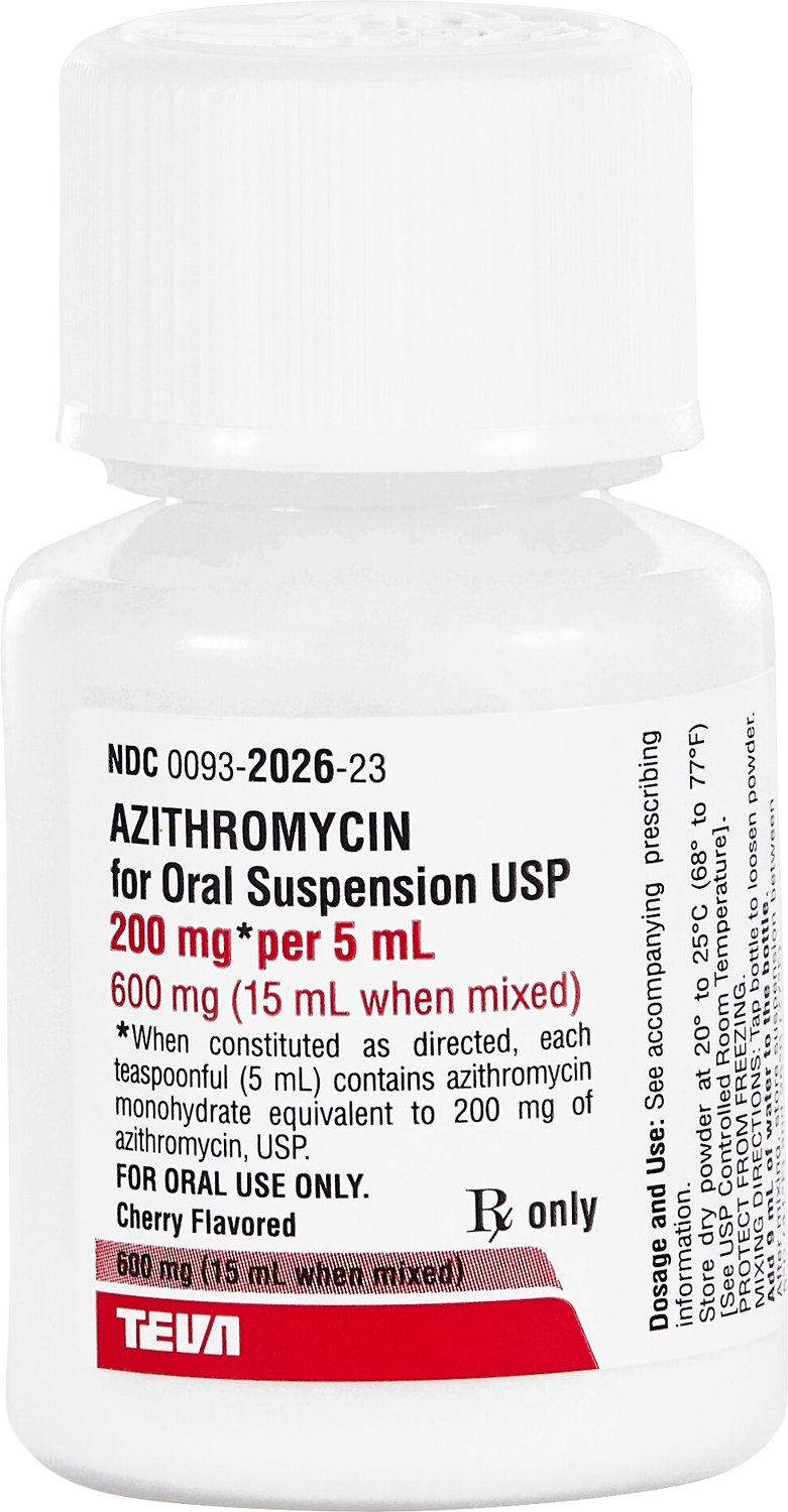 AZITHROMYCIN (Generic) Flavored for Oral Suspension, 200 mg/5 mL, 15mL
