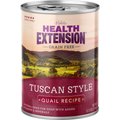 Health Extension Grain-Free Tuscan Style Quail Recipe Canned Dog Food, 12.5-oz, case of 12