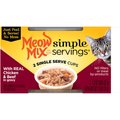 Meow Mix Simple Servings With Real Chicken And Beef In Gravy Cat Food Trays, 1.3-oz, case of 24