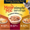 Meow Mix Simple Servings Poultry Variety Pack Cat Food Trays
