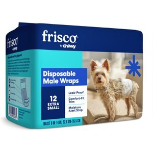 Frisco Male Dog Wraps, X-Small: 9 to 14-in waist, 12 count
