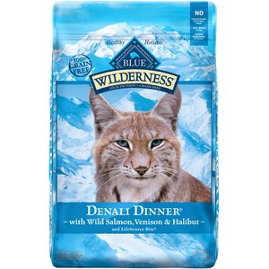 Blue Buffalo Wilderness Denali Dinner with Wild Salmon, Venison & Halibut Grain-Free Dry Cat Food, 10-lb bag