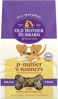 Old Mother Hubbard Mini P-Nuttier 'N Nanners Grain-Free Biscuits Baked Dog Treats, slide 1 of 1
