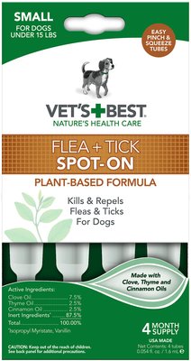 Vet's Best Flea & Tick Spot Treatment for Dogs, Under 15 lbs, slide 1 of 1