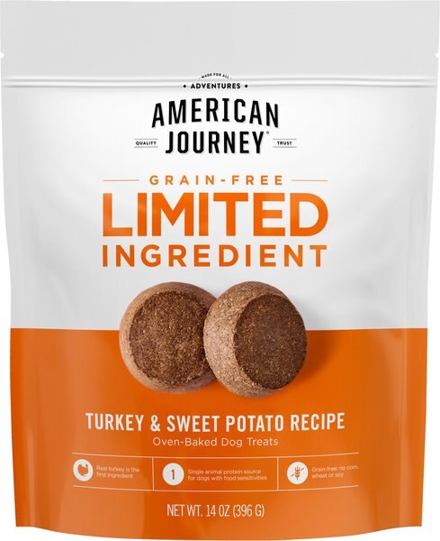 American Journey Turkey & Sweet Potato Recipe Limited Ingredient Dog Treats, 14-oz bag slide 1 of 8