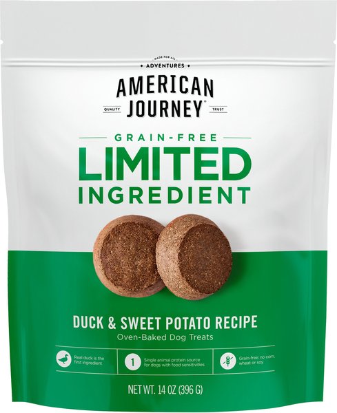 American Journey Duck & Sweet Potato Recipe Limited Ingredient Dog Treats, 14-oz bag slide 1 of 8