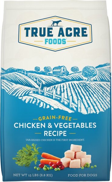 True Acre Foods Grain-Free Chicken & Vegetable Dry Dog Food, 15-lb bag slide 1 of 9