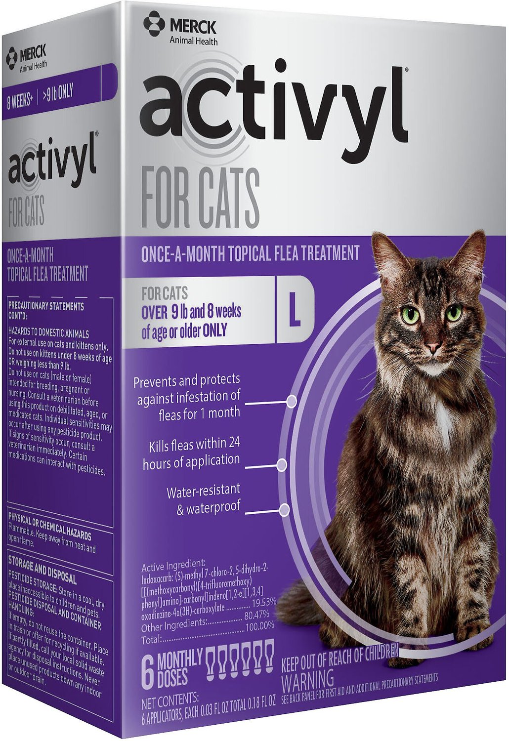 ACTIVYL Flea Treatment for Cats Over 9 lbs, 6 treatments