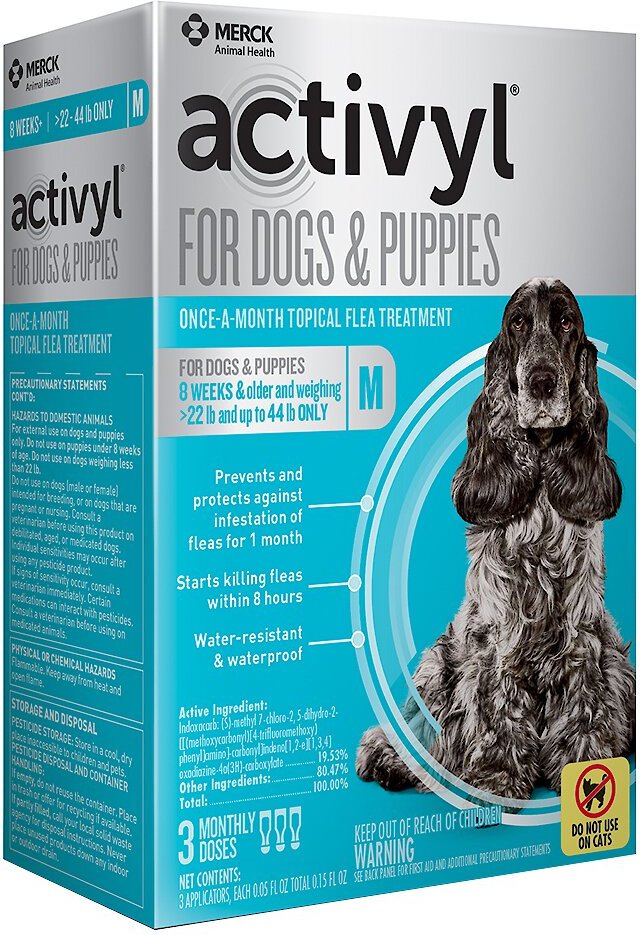 Activyl Flea Treatment for Medium Dogs & Puppies, 23-44 ...