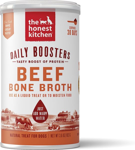 The Honest Kitchen Daily Boosters Beef Bone Broth with Turmeric for Dogs, 3.6-oz jar slide 1 of 7