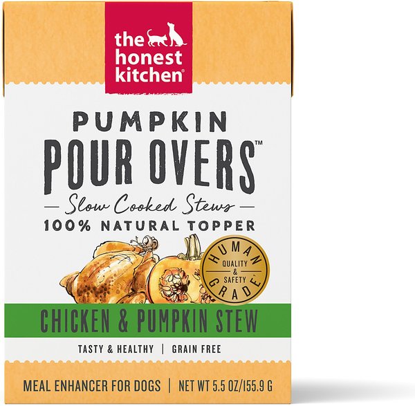 The Honest Kitchen Pumpkin POUR OVERS Chicken & Pumpkin Stew Wet Dog Food Topper, 5.5-oz, case of 12 slide 1 of 9