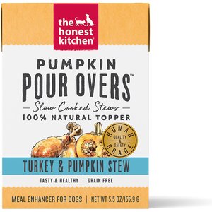 The Honest Kitchen Pumpkin POUR OVERS Turkey & Pumpkin Stew Wet Dog Food Topper, 5.5-oz, case of 12