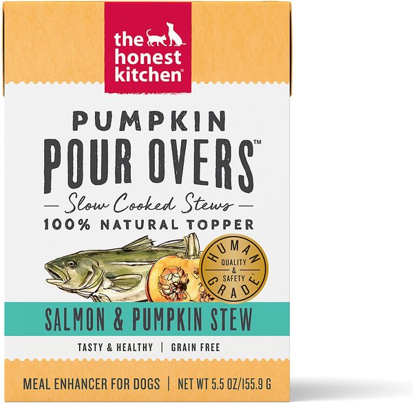 The Honest Kitchen Pumpkin POUR OVERS Salmon & Pumpkin Stew Wet Dog Food Topper, 5.5-oz, case of 12 slide 1 of 9