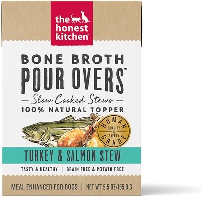 The Honest Kitchen Bone Broth POUR OVERS Turkey & Salmon Stew Wet Dog Food Topper, slide 1 of 1
