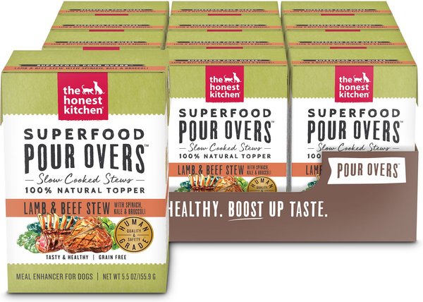 The Honest Kitchen Superfood POUR OVERS Lamb & Beef Stew with Veggies Wet Dog Food Topper, 5.5-oz, case of 12 slide 1 of 10